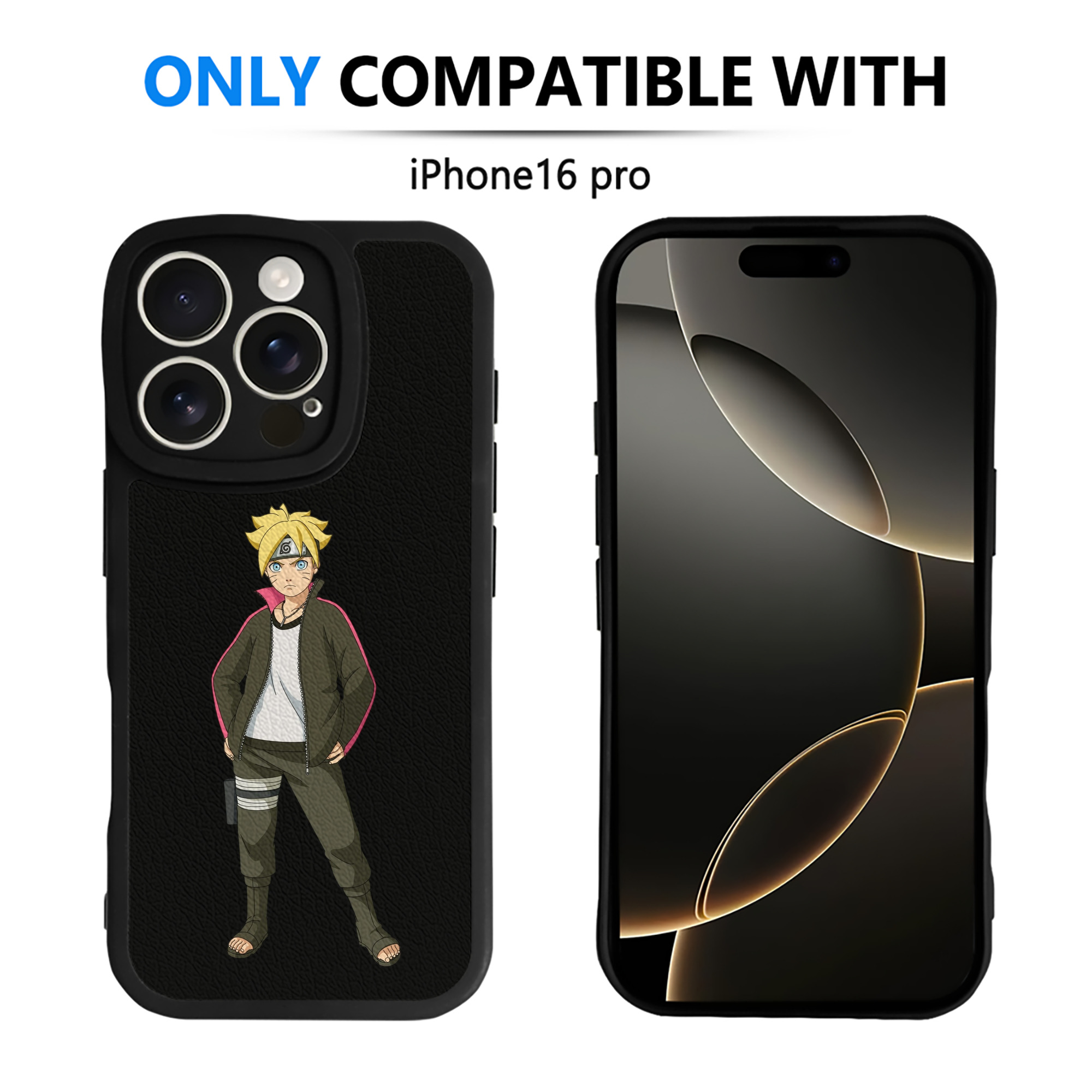 （画像用） NARUTO -ナルト- うずまき ボルト Uzumaki Boruto 【iPhone 16シリーズ対応】シリコンスマホケース（レザー調） 材質：シリコン